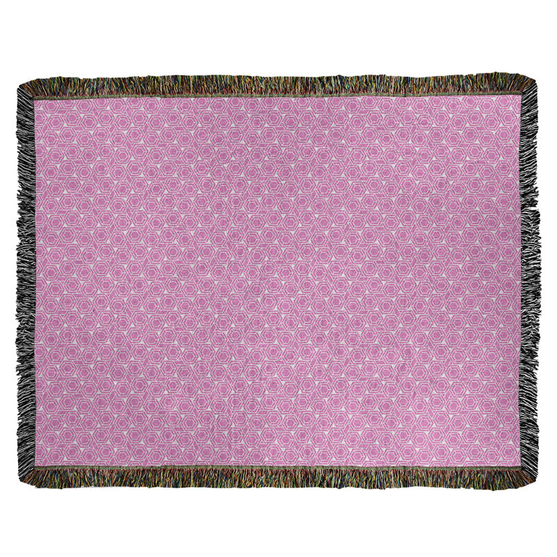 Couverture tissée hexagonale Katelyn Elizabeth, l 37 po x L 52 po, Rose