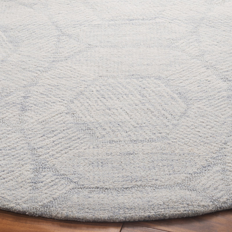 Metro Hand Tufted Wool Pile Geometric Rug, Round 6'