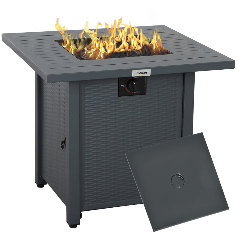 Square Steel Propane Smokeless Fire Pit Table