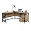 Bureau en L, finition brune