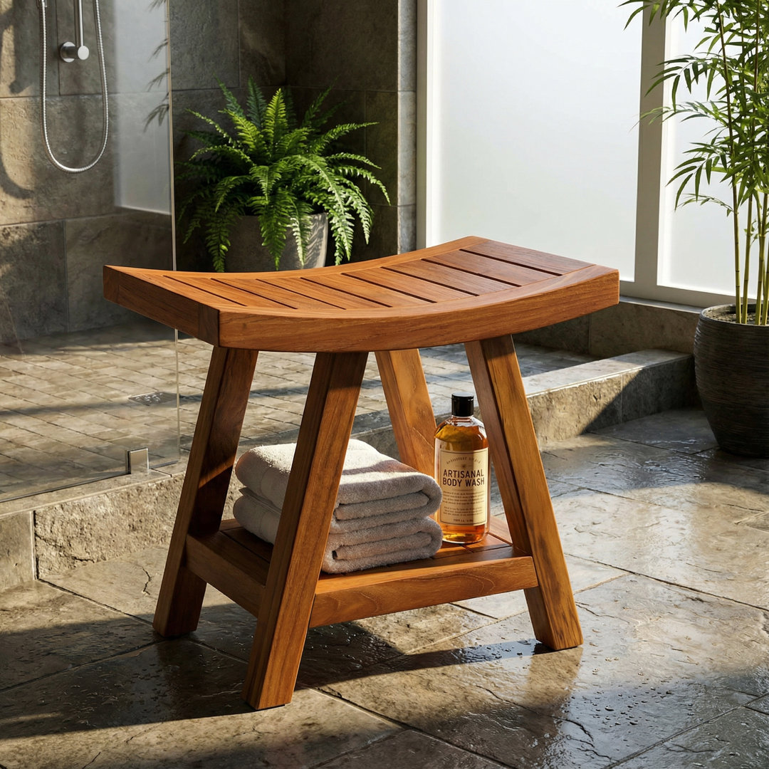 Undercliff Solid Wood Accent Stool Charlton Home®