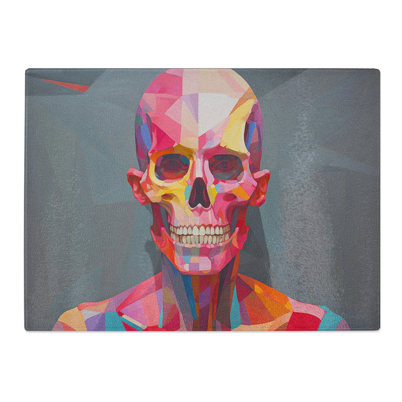 Skeleton Geometric  Glass Chopping Board