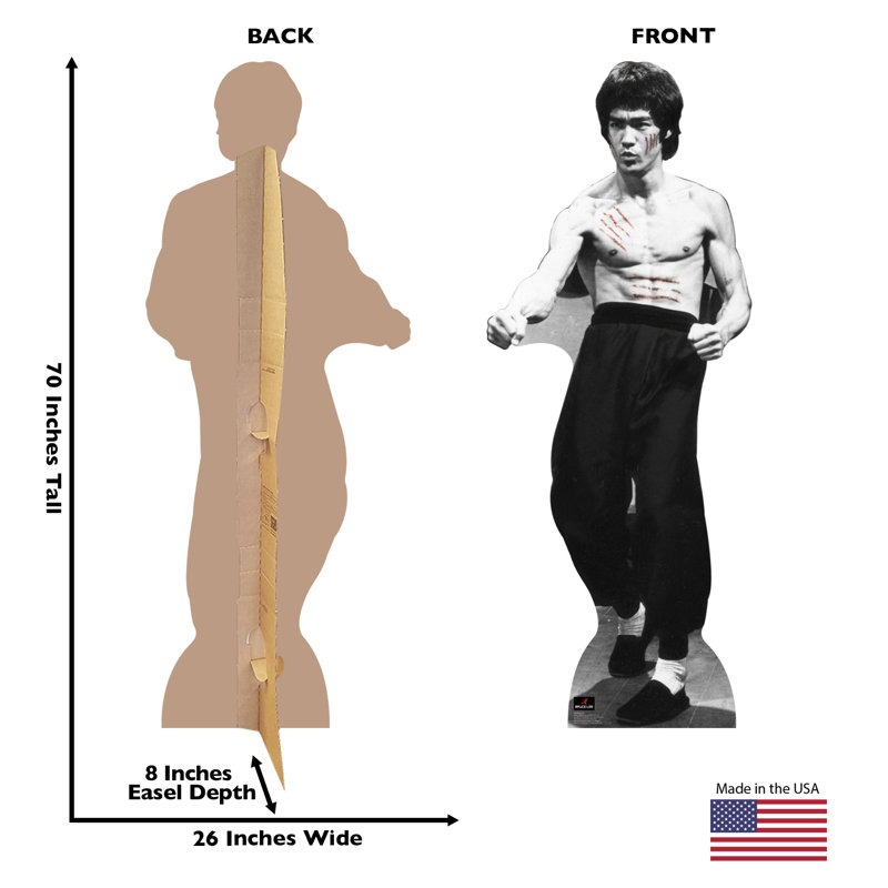 Bruce Lee Life-Size Black and White Cardboard Standup