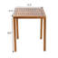 Table de bar d'extérieur en bois avec une silhouette rectangulaire, surface en lattes, 39,5 pouces de hauteur, couleur principale, profondeur et largeur du produit 31,5, poids de 28,95 lb, style lisse, pieds fuselés, lavage complémentaire,