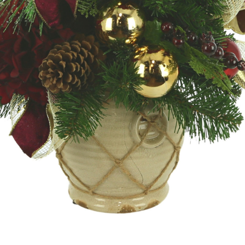 Rustic Burgundy Holiday Tree