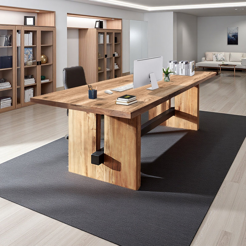 Bureau à domicile en bois massif, cadre commercial, H 29,53 po x l 63 po x P 27,56 po