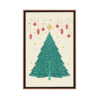 «Christmas Night Tree Vintage», reproduction d'art sur toile tendue