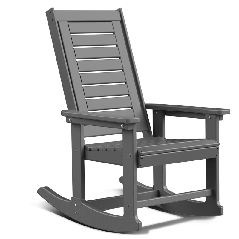 Chaise berçante d'extérieur Plumville, Gris