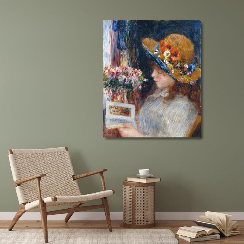 «Reading Girl» par Pierre-Auguste Renoir, reproduction d'art sur toile tendue, H 40 po x l 28 po