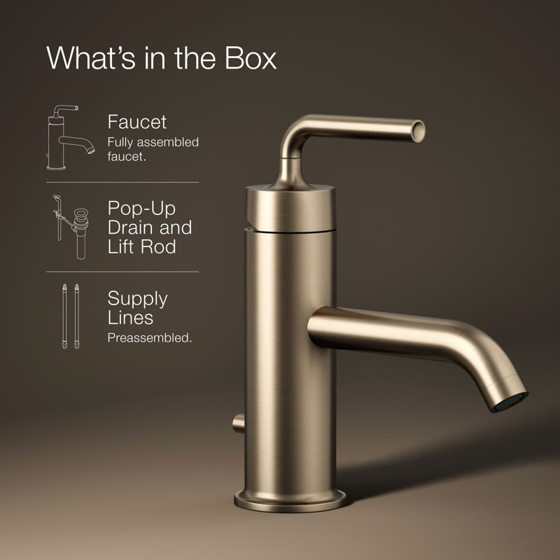 Purist Single Hole Bathroom Faucet, Vibrant Brushed Bronze