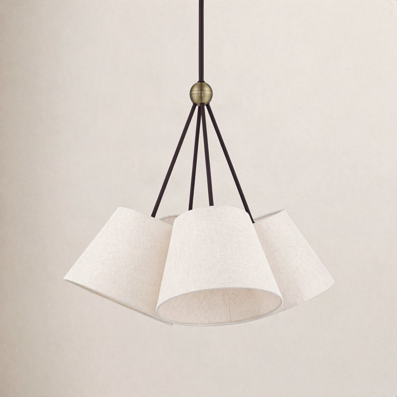 Grove 4-Light Chandelier, Oatmeal, Bronze