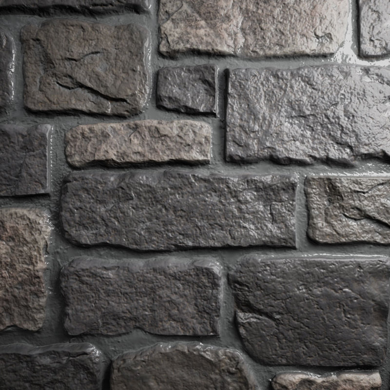 ÉCHANTILLON l 9 po x H 8 po - Panneau de pierre synthétique EverStone, couleur gris anthracite, Gris anthracite