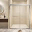 Porte de douche coulissante double Premium 56 à 60 po x 72 po, verre trempé 1/4 po, structure en nickel brossé