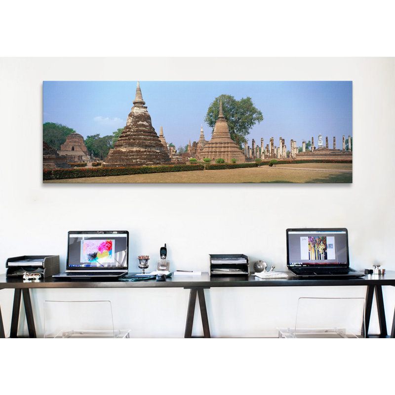 Reproduction de photo sur toile tendue, panoramique, parc historique de Sukhothaï, Thaïlande, H 24 po x l 72 po x P 1,5 po