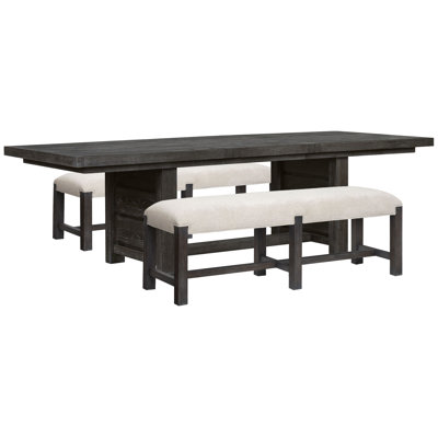 Rectangular Dining Table With 2 Benches