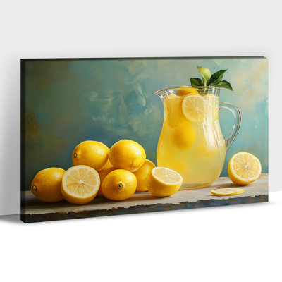 Art mural citron citron, décoration murale de cuisine citron, affiche murale rétro sur toile pour cuisine, reproductions d'art mural italien, œuvre de fruits méditerranéen pour mur, décoration murale photos de citron pour salle à manger 32 po x 48 po