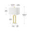 Lampe de table dorée 26 po