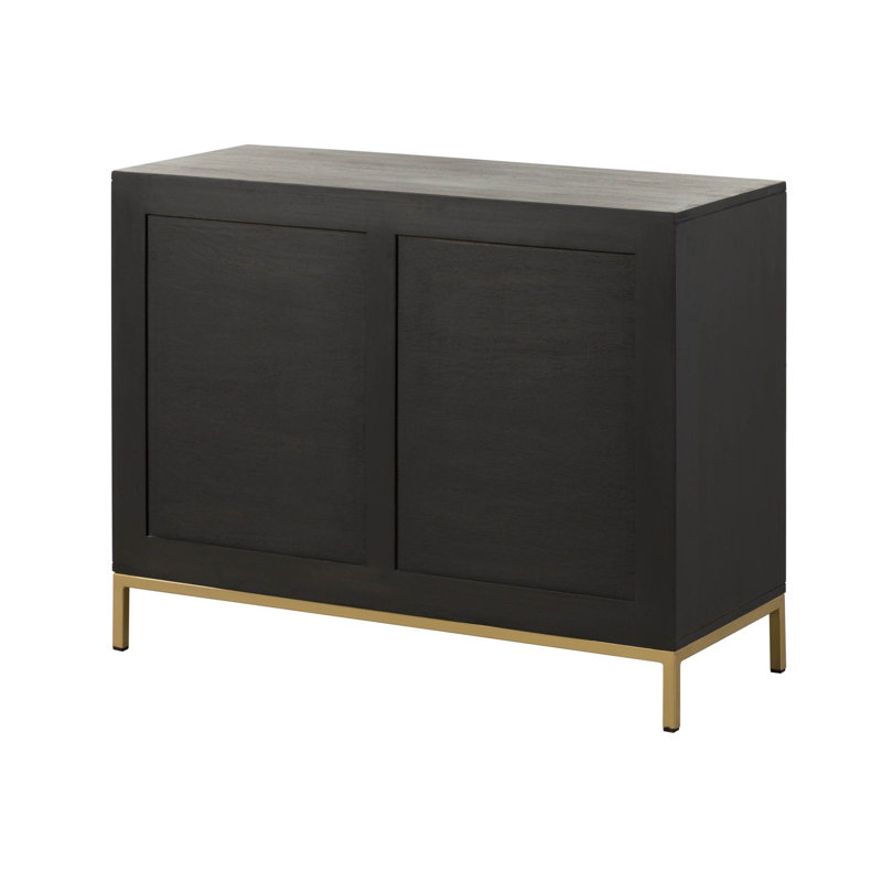 DIAMOND 98cm Solid Wood Sideboard, Grey/Brown/Blue