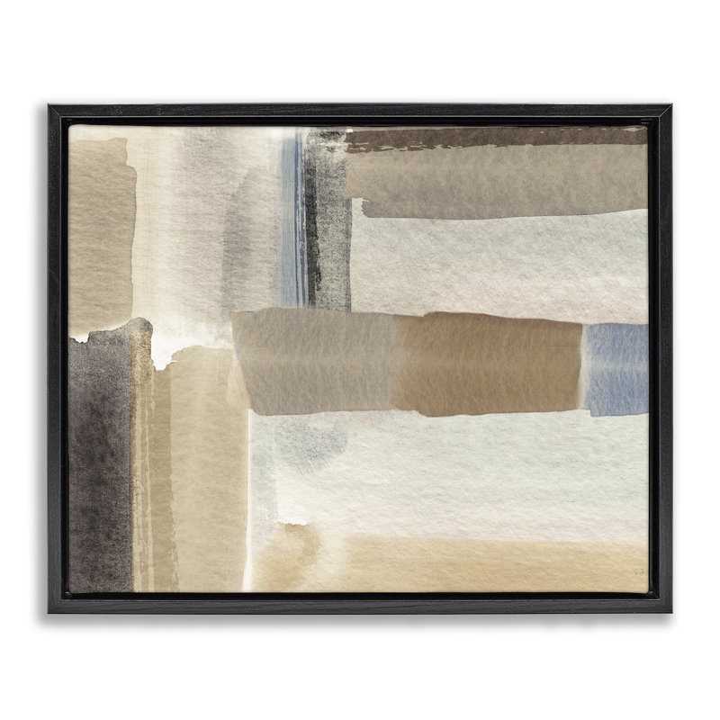 Soft Brushed Neutral Pattern, Jet Black Floater Frame, 17" H x 21" W