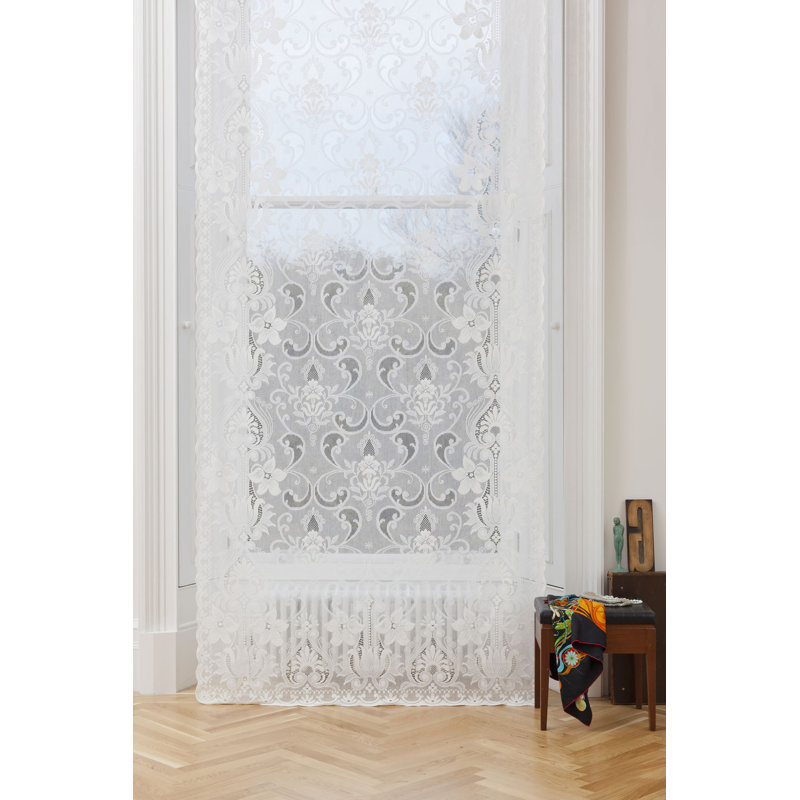 Coen Cotton Blend Sheer Curtain Single Panel, Ivory, 150 W x 160 D cm