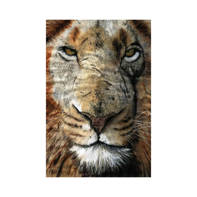Lion Scars 1 Piece Painting on Canvas, 66.04 cm H x 45.72 cm W x 1.91 cm D, Wrapped Canvas
