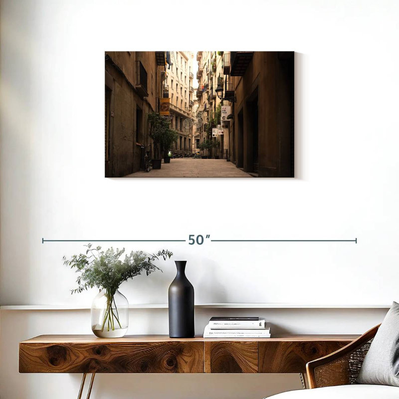 Sirci, Espagne, allée, bâtiments, H 20 po x l 30 po