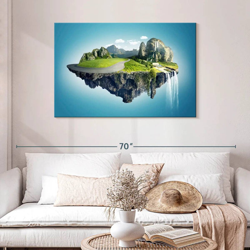 Floating Stone Island, 30" H x 45" W