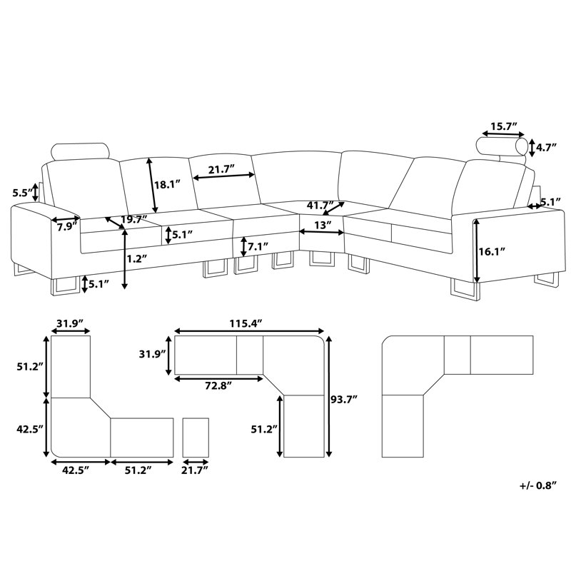 Stockholm Modular Corner Sofa, Beige