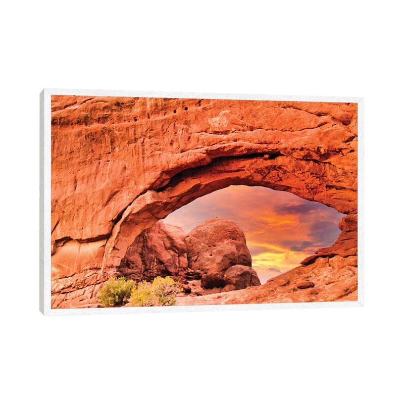Moab by Mark Paulda - Print on Canvas, White Floater Framed, 45.72cm H x 66.04cm W x 3.81cm D