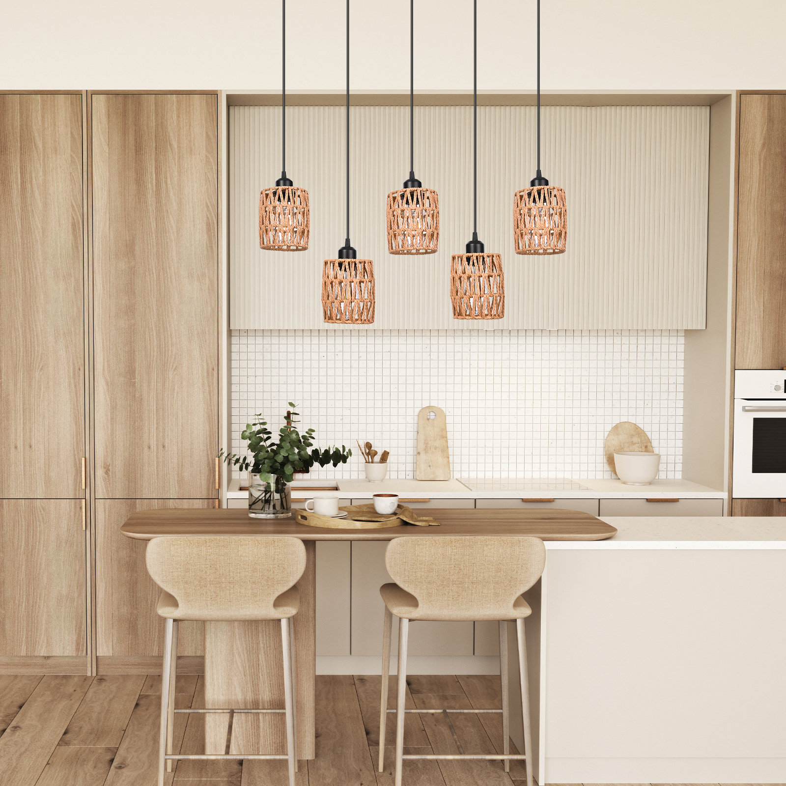 Breakwater Bay Leaver 5 Light Black Kitchen Island Pendant Wayfair