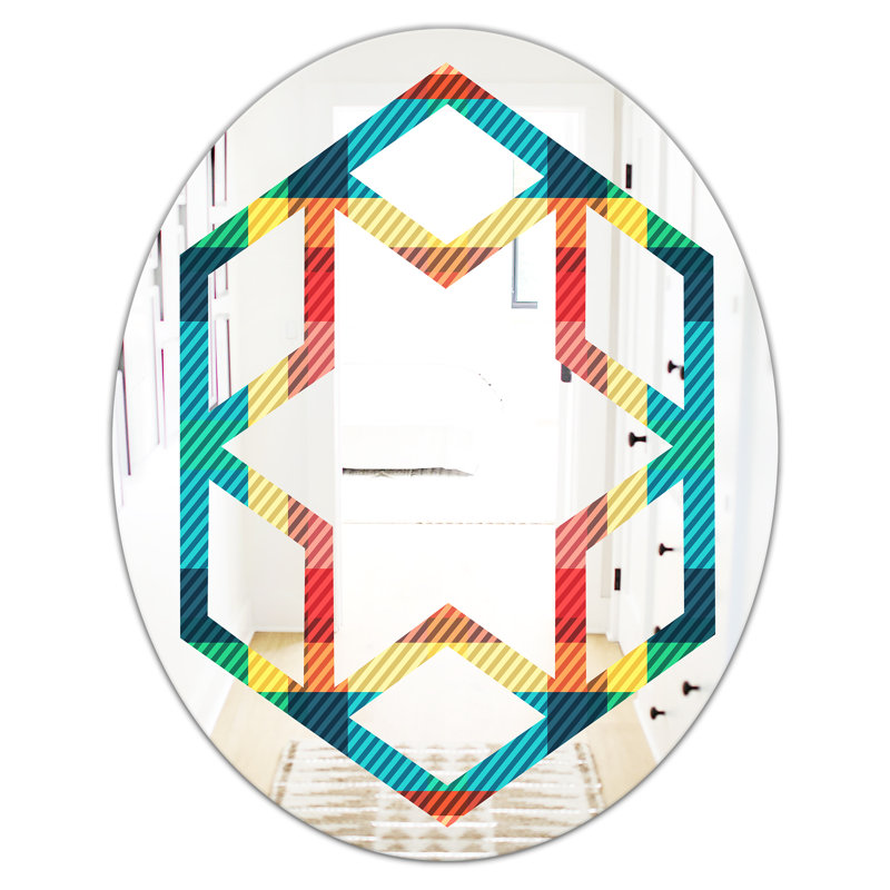 Miroir mural Hexagon Star Tartan, H 31,5 po x l 23,7 po