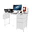 Bureau de 47,3 po avec prise de courant, 3 tiroirs, poche latérale, bureau d'étude facile à assembler, cadre stable et réversible pour bureau à domicile, bureau d'ordinateur de société, table de jeu, coiffeuse