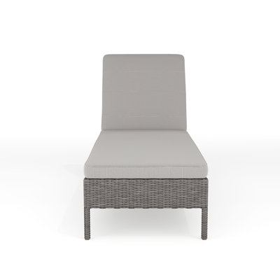Chaise longue d'extérieur en rotin avec coussins toutes saisons Martha Stewart Bedford