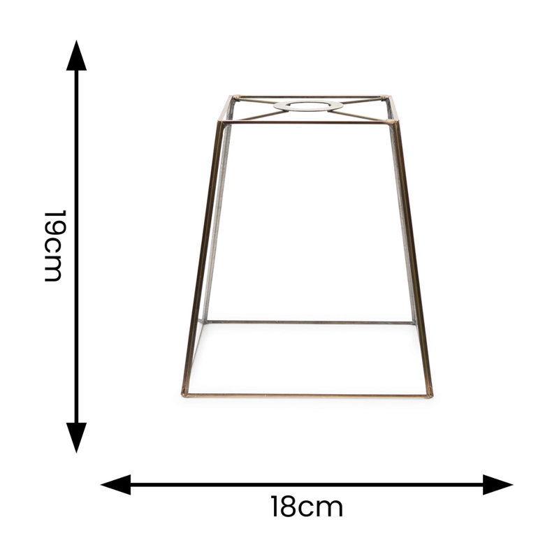 19cm H Glass Square Lamp Shade ( Clip On ), Gold