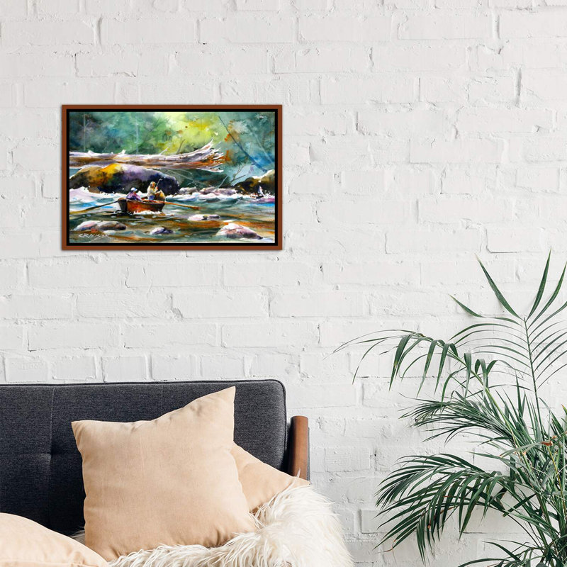 «In the Boat II», reproduction d'art encadrée, Cadre bois classique, H 18 po x l 26 po x P 1,5 po