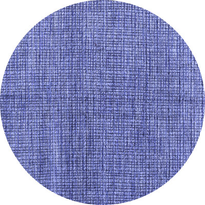 Tapis bleu en laine / polyester géométrique tissé à la machine 8 pi