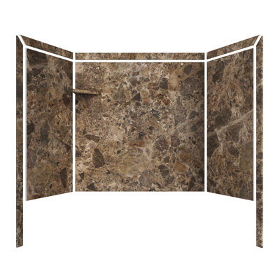Contour de baignoire en alcôve Flexecle Elite l 60 po x P 32 po x H 60 po Breccia Paradiso