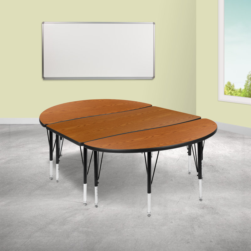Ensemble de 3 tables d'activités Goddard, Chêne, L 47,5 po x P 76 po x H 16,25 po à 25,25 po