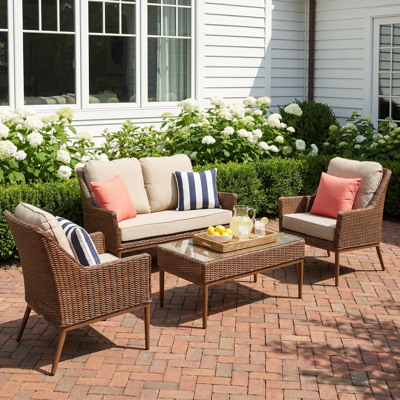 Braeden 4 - Person Patio Conversation Set with Cushions