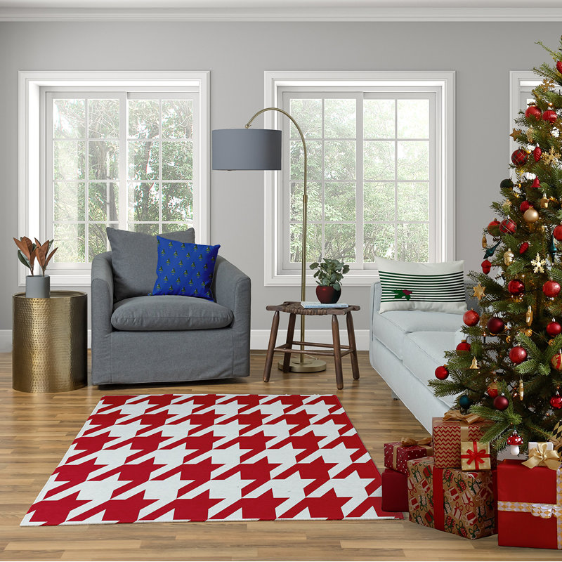 Housse de coussin décoratif carrée folle de noël, H 16 po x l 16 po, Bleu royal