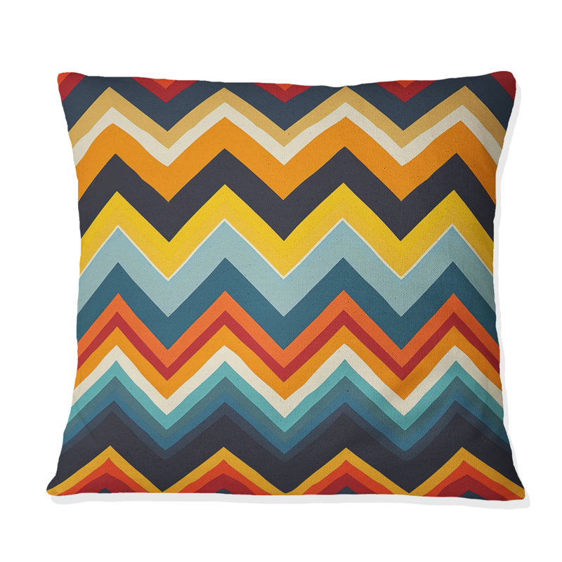 Coussin décoratif à chevrons bleu et bleu Harmony II, H 16 po x l 16 po