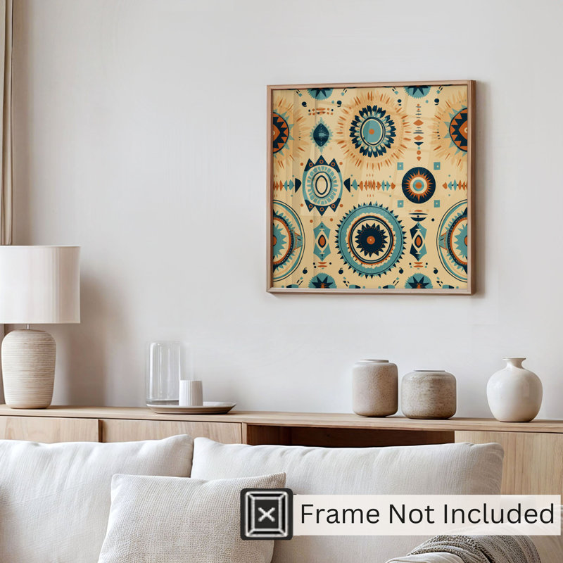 «Abstract Bohemian Mandala IV», reproduction d'art non encadrée, H 14 po x l 14 po