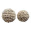 Boules de coquillages naturels de style bord de mer, objet de décoration moderne pour la maison - Élément décoratif pour le salon ou la chambre - Lot de 2, 12,5 cm x 10 cm, ivoire