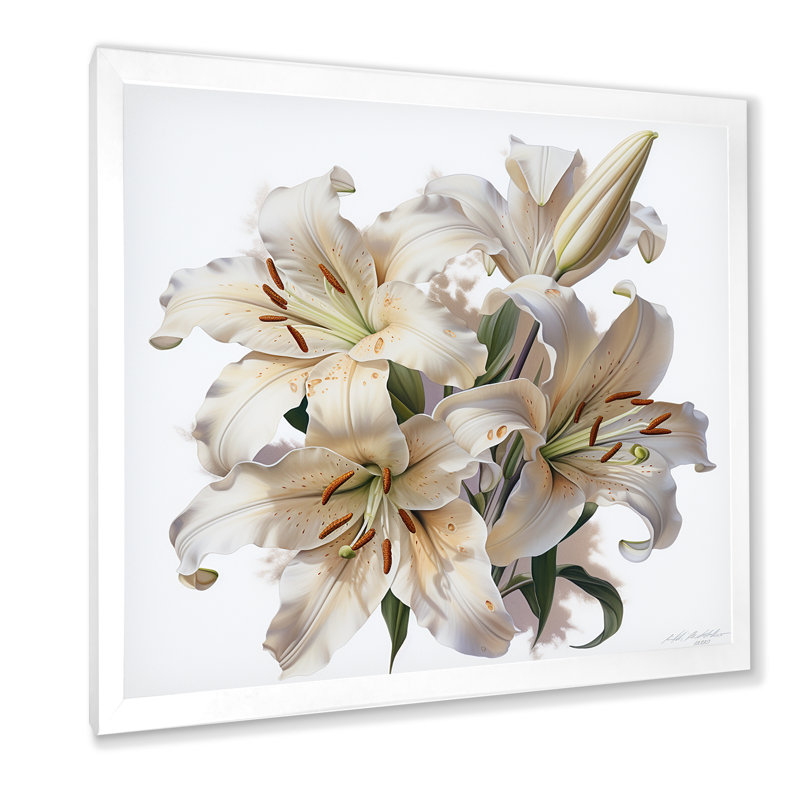 «Lily Blossom Ballet I» sur toile, H 36 po x l 36 po x P 1,5 po, Cadre simple blanc