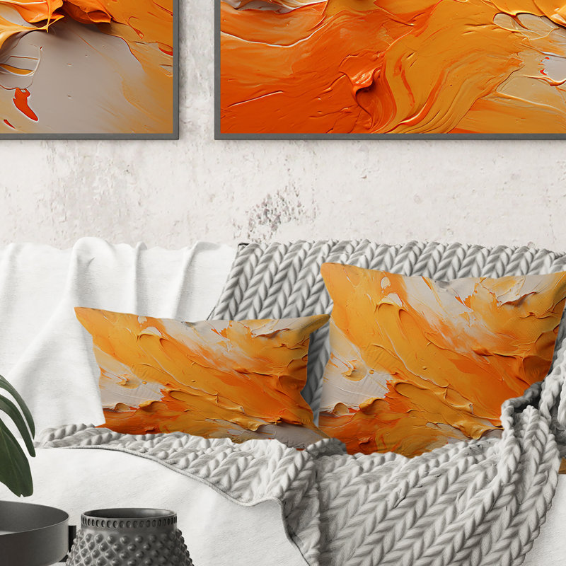 Coussin Tangerine Tango I - Abstract Landscape
