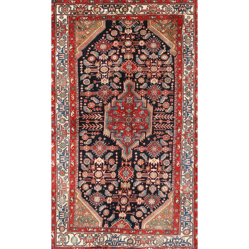 Tapis bleu marine Southwestern, Rectangle 8 pi x 12 pi