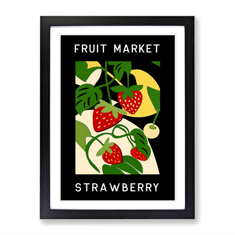 Fruit Market Exhibition Strawberry Vol.6 1 Piece Single Picture Frame Wall Art, 64cm H x 46cm W x 2cm D
