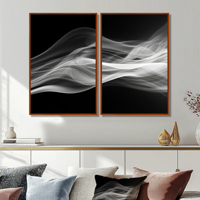 Black White Contemplative Abstraction II - Black Modern Canvas Wall Art