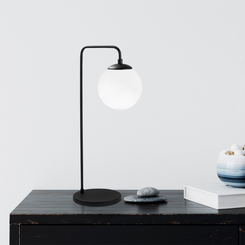 Lampe de bureau Lorata, Noir / blanc, Blanc