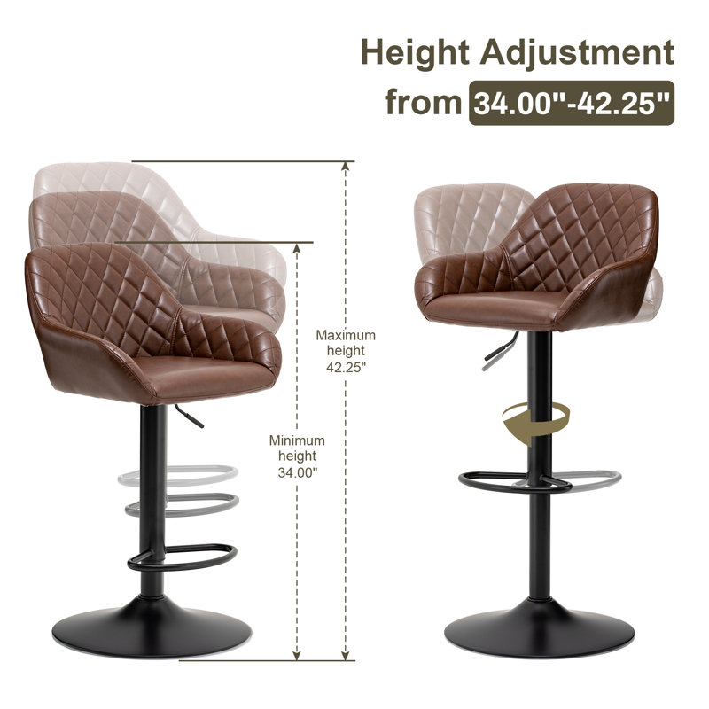 Tabouret de bar Azarie, Brun